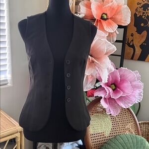 NWT H&M Black Button Up Sleeveless Suit Vest